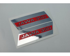 SAMOLEPKA - JAWA 350  - CHROM/ČERVENÁ (TYP 633 BIZON)